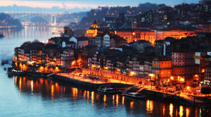 image of Porto, Portugal at dusk