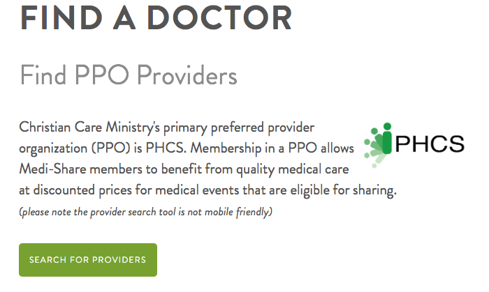 Find a doctor with Medi-Share