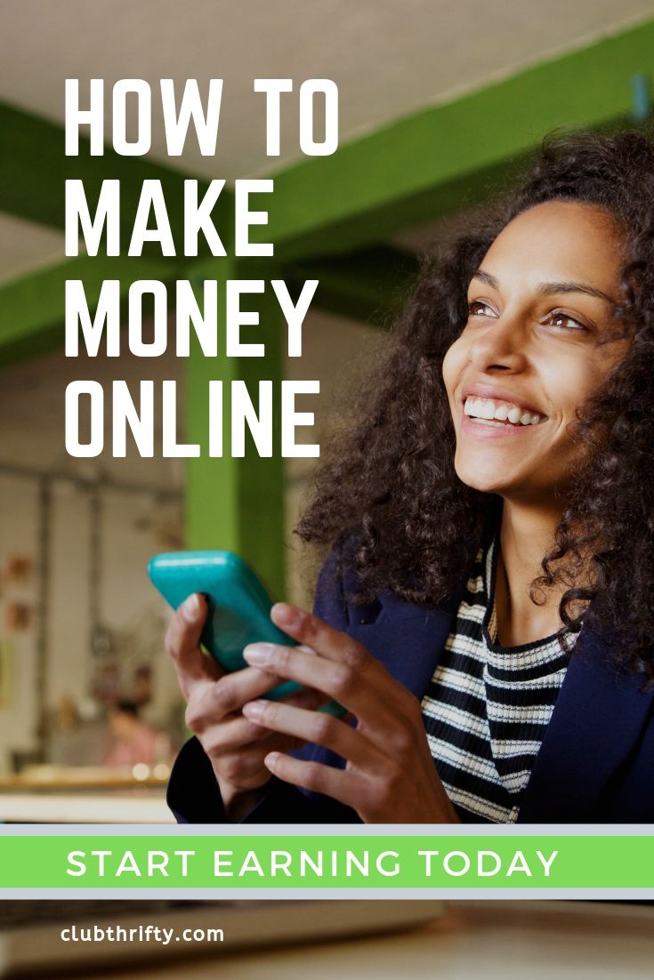 How to Make Money Online Pin - picture of happy woman with cell phone