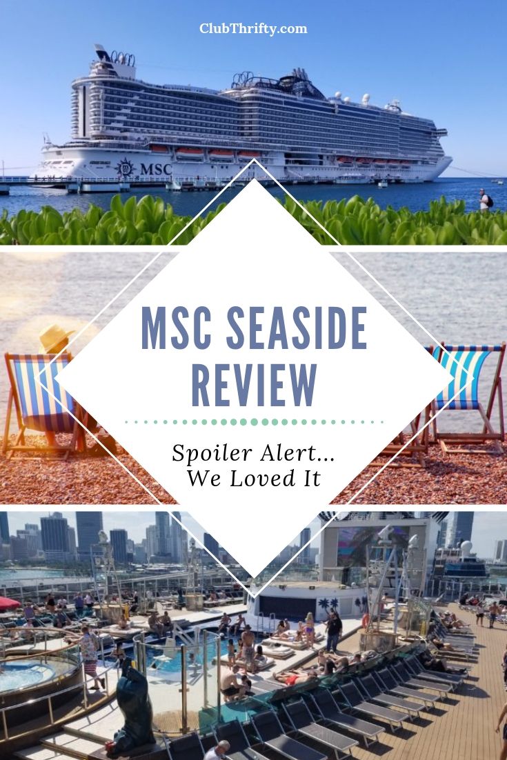 MSC Seaside Review Pin - pictures of ship and beach