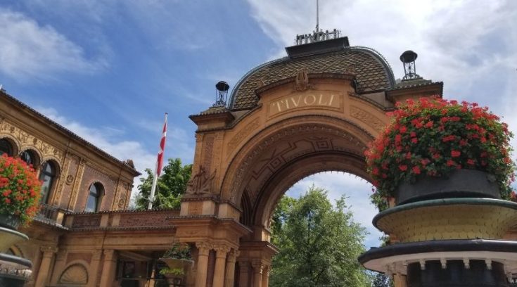 Photo of front gate of Tivoli Gardens, Copenhagen, Denmark