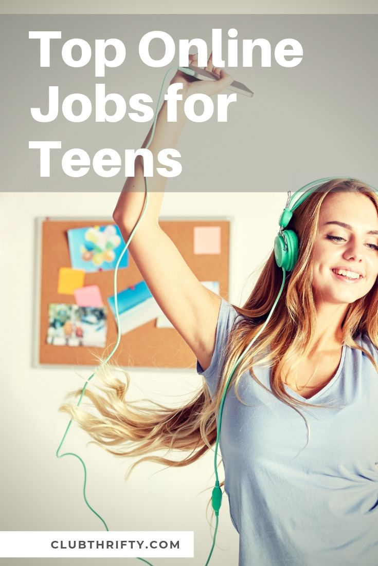 Online Jobs for Teens Pin - picture of teen girl dancing to music