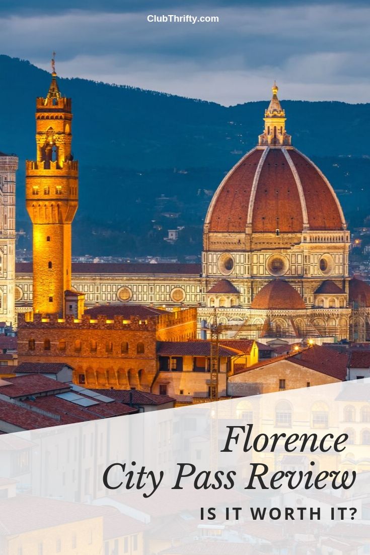 Florence City Pass Review Pin - picture of Florence skyline in evening