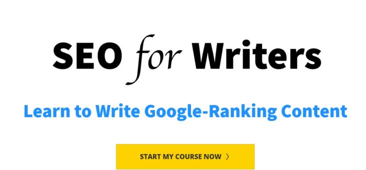Image and button for SEO for Writers course - learn to write Google-ranking content