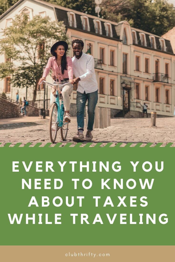 Everything You Need to Know About Taxes While Traveling Pin - couple biking on cobblestone street