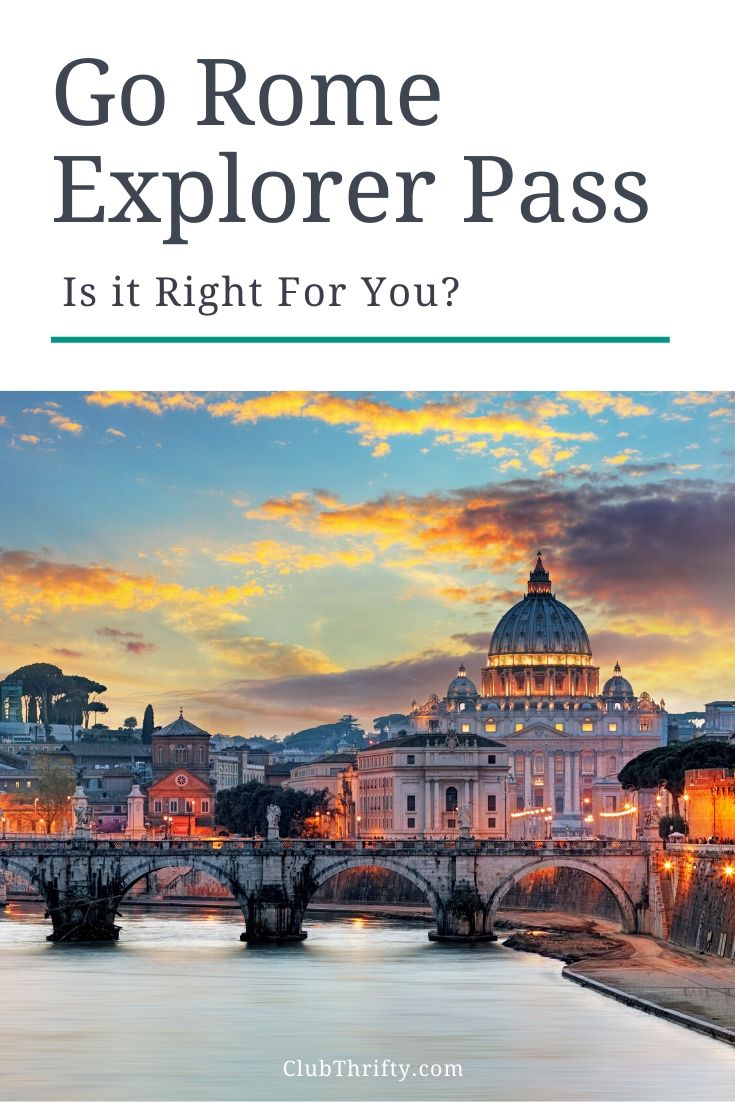 Go Rome Explorer Pass pin - picture of Rome at night