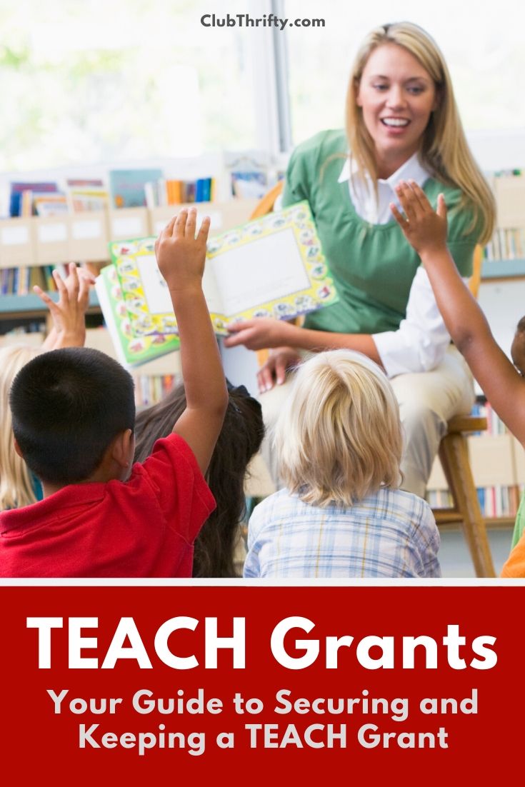 TEACH Grant Review Pin - picture of female teacher reading to young kids