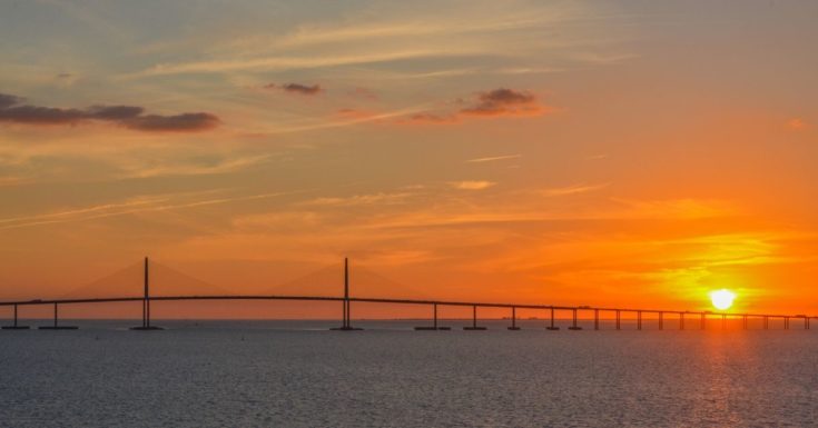 Tampa Bay CityPASS Review - picture of sunset at Tampa Bridge
