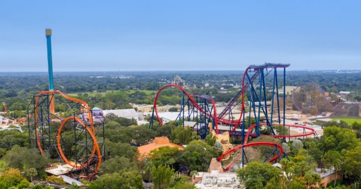 Tampa Bay CityPASS Review - aerial picture of Busch Gardens rollercoasters