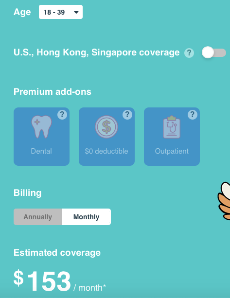 SafetyWing Review - Screenshot of Remote Health Pricing
