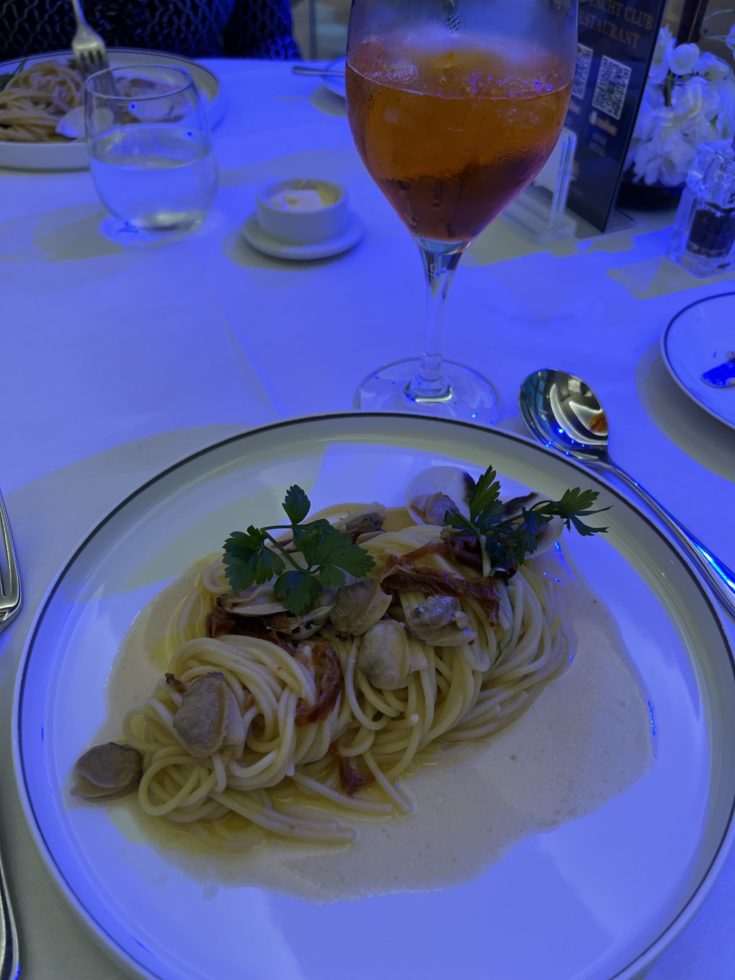 Image of spaghetti dish in Yacht Club Dining Room